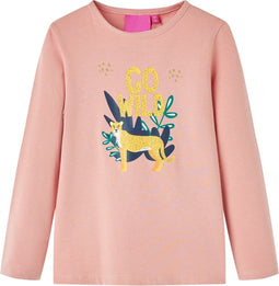 vidaXL-Kindershirt-met-lange-mouwen-dierenprint-92-lichtroze