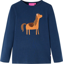 vidaXL-Kindershirt-met-lange-mouwen-dierenprint-92-marineblauw