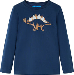 vidaXL-Kindershirt-met-lange-mouwen-dinosaurusprint-140-marineblauw