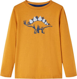 vidaXL-Kindershirt-met-lange-mouwen-dinosaurusprint-92-donkerokerkleurig