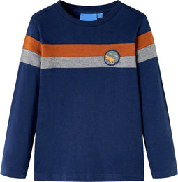 vidaXL-Kindershirt-met-lange-mouwen-dinosaurusprint-92-marineblauw