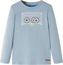 vidaXL-Kindershirt-met-lange-mouwen-doelprint-128-lichtblauw