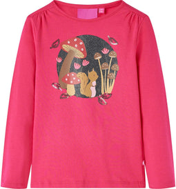 vidaXL-Kindershirt-met-lange-mouwen-eekhoornprint-104-felroze