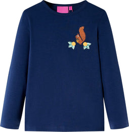 vidaXL-Kindershirt-met-lange-mouwen-eekhoornprint-92-marineblauw
