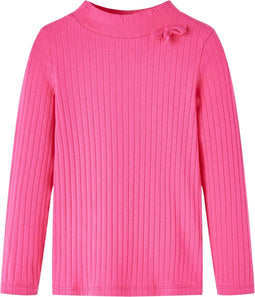 vidaXL-Kindershirt-met-lange-mouwen-geribd-104-felroze