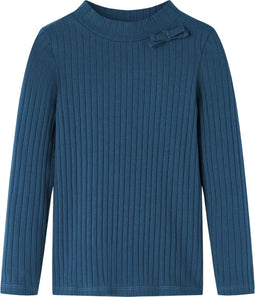 vidaXL-Kindershirt-met-lange-mouwen-geribd-128-marineblauw