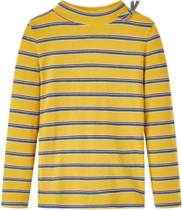 vidaXL-Kindershirt-met-lange-mouwen-gestreept-128-okerkleurig