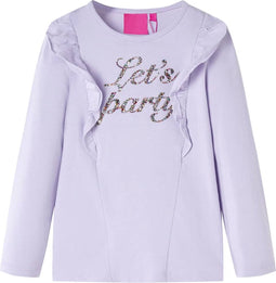 vidaXL-Kindershirt-met-lange-mouwen-glitterprint-116-lichtlila