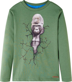 vidaXL-Kindershirt-met-lange-mouwen-gorillaprint-140-lichtkakikleurig