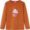 vidaXL-Kindershirt-met-lange-mouwen-ijsjesprint-128-cognackleurig