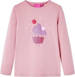 vidaXL-Kindershirt-met-lange-mouwen-ijsjesprint-140-lichtroze
