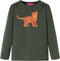 vidaXL-Kindershirt-met-lange-mouwen-kattenprint-116-kakikleurig