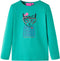 vidaXL-Kindershirt-met-lange-mouwen-kattenprint-128-felgroen