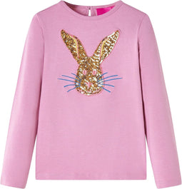 vidaXL-Kindershirt-met-lange-mouwen-konijnenprint-128-rozebruin