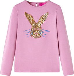 vidaXL-Kindershirt-met-lange-mouwen-konijnenprint-92-rozebruin