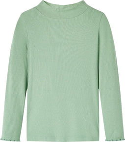 vidaXL-Kindershirt-met-lange-mouwen-lage-col-92-donkermintkleurig