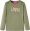 vidaXL-Kindershirt-met-lange-mouwen-love-print-128-kakikleurig