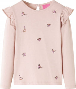 vidaXL-Kindershirt-met-lange-mouwen-mussenprint-92-roze