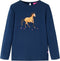 vidaXL-Kindershirt-met-lange-mouwen-paardenprint-140-marineblauw