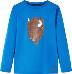 vidaXL-Kindershirt-met-lange-mouwen-runderprint-128-kobaltblauw