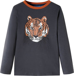 vidaXL-Kindershirt-met-lange-mouwen-tijgerprint-92-antracietkleurig