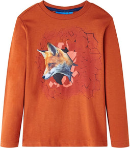 vidaXL-Kindershirt-met-lange-mouwen-vossenprint-92-lichtroestkleurig