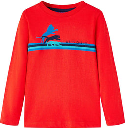 vidaXL-Kindershirt-met-lange-mouwen-wilde-dierenprint-92-rood