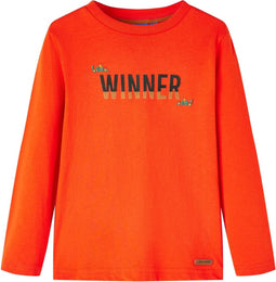 vidaXL-Kindershirt-met-lange-mouwen-winner-print-116-felroranje