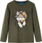 vidaXL-Kindershirt-met-lange-mouwen-wolvenprint-116-kakikleurig