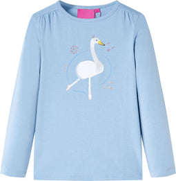 vidaXL-Kindershirt-met-lange-mouwen-zwanenprint-92-lichtblauw