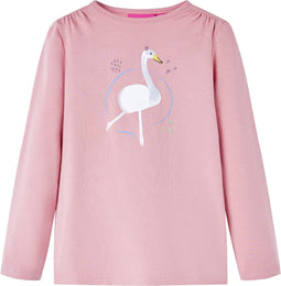 vidaXL-Kindershirt-met-lange-mouwen-zwanenprint-92-lichtroze