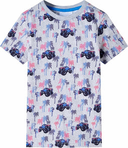vidaXL-Kindershirt-met-monstertruckprint-116-gemêleerd-grijs