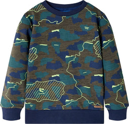 vidaXL-Kindershirt-met-print-128-gemêleerd-donkerkakikleurig