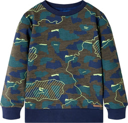 vidaXL-Kindershirt-met-print-92-gemêleerd-donkerkakikleurig