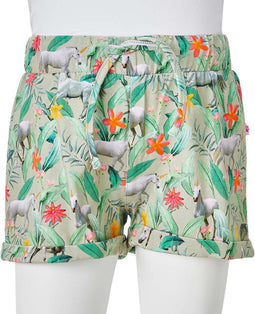 vidaXL-Kindershorts-met-trekkoord-eenhoorn-en-plantenprint-92-lichtkaki
