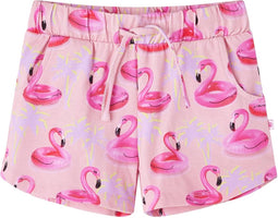 vidaXL-Kindershorts-met-trekkoord-flamingozwembandprint-104-lichtroze