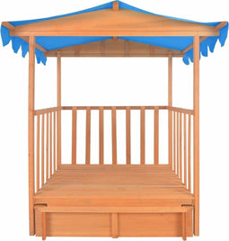 vidaXL Kinderspeelhuis met zandbak UV50 vurenhout blauw