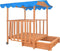 vidaXL Kinderspeelhuis met zandbak UV50 vurenhout blauw