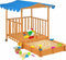 vidaXL Kinderspeelhuis met zandbak UV50 vurenhout blauw