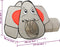 vidaXL Kinderspeeltent Olifant 174x86x101 cm grijs