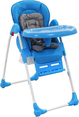 vidaXL - Kinderstoel - hoog - blauw - en - grijs