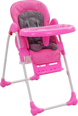 vidaXL - Kinderstoel - hoog - roze - en - grijs