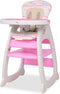 vidaXL - Kinderstoel - met - blad - 3-in-1 - verstelbaar - roze