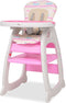 vidaXL - Kinderstoel - met - blad - 3-in-1 - verstelbaar - roze
