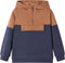 vidaXL-Kindersweater-met-capuchon-halve-rits-116-antraciet--en-cognackleurig