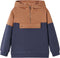 vidaXL-Kindersweater-met-capuchon-halve-rits-128-antraciet--en-cognackleurig