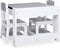 vidaXL Kindertafel met 2 stoelen MDF wit