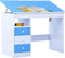vidaXL - Kindertekentafel/-bureau - kantelbaar - blauw - en - wit