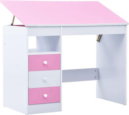vidaXL - Kindertekentafel/-bureau - kantelbaar - roze - en - wit