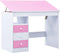 vidaXL - Kindertekentafel/-bureau - kantelbaar - roze - en - wit